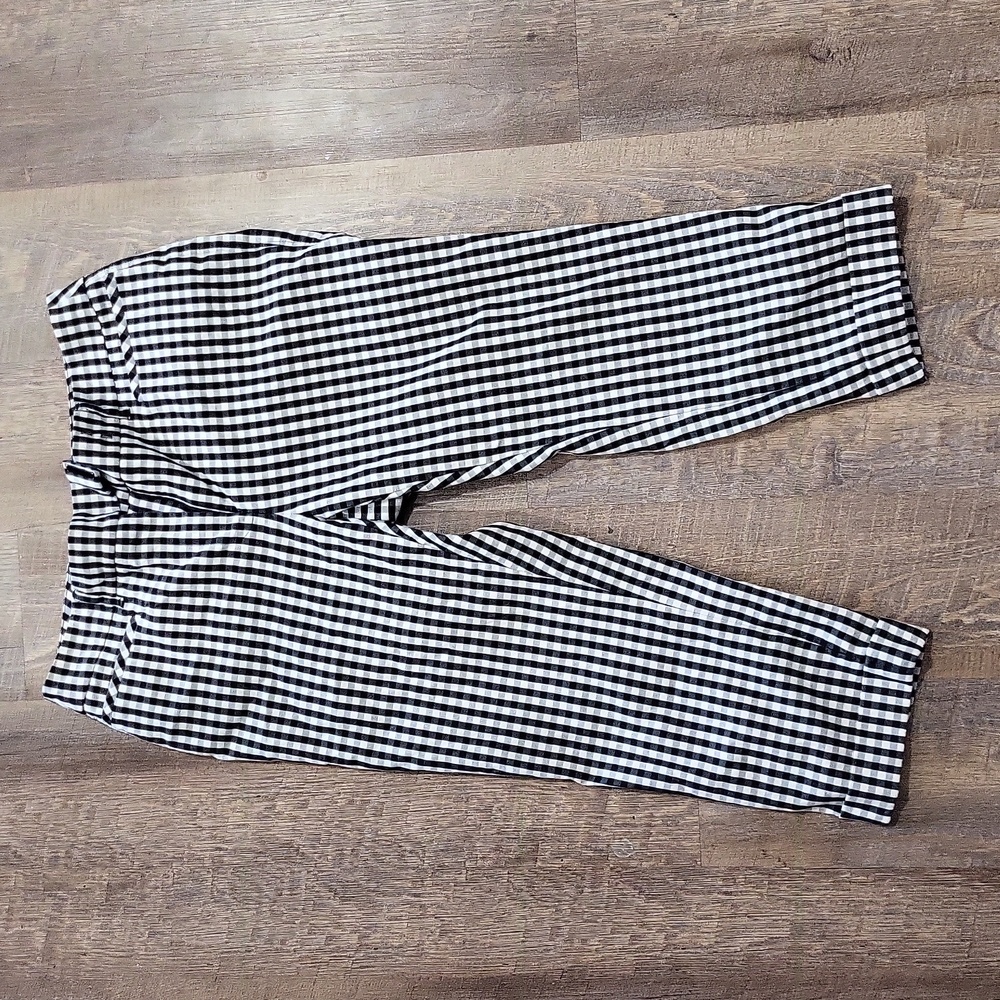 4/$25 White House Black Market Gingham Slim Cropped Work Pants Size 4